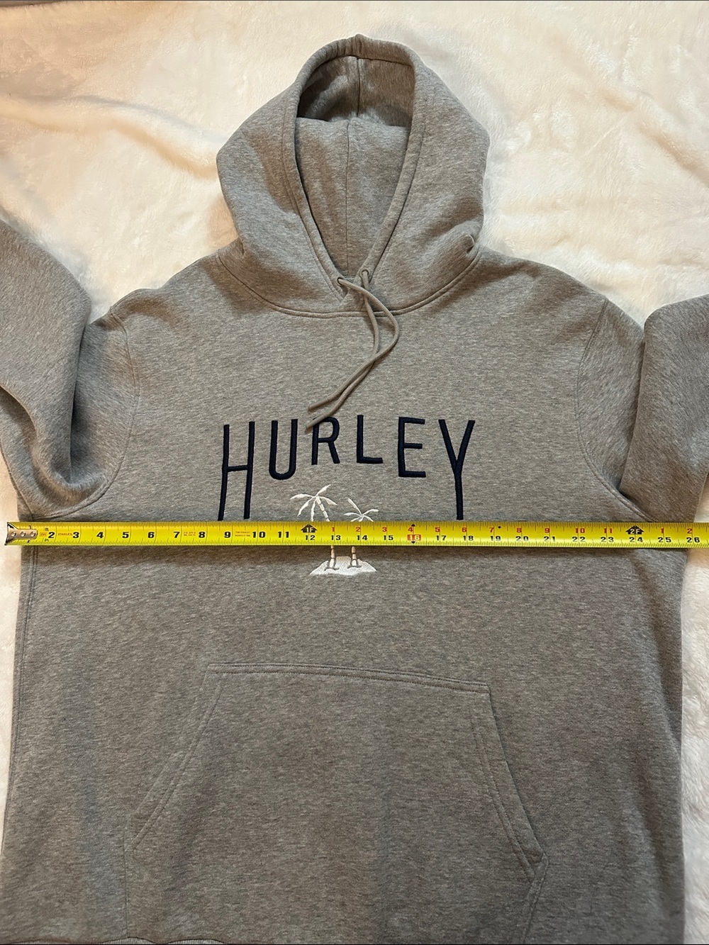 HURLEY Men's Gray Hoodie with Palm Logo Sz XL Quality Trusted Brand Athleticwear - Picture 8 of 11
